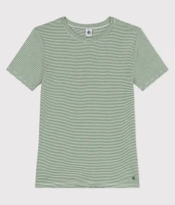 Petit Bateau Alle T-Shirts|Das Ikonische (Slim)*Damen-T-Shirt L'Iconique aus Baumwolle mit Streifen PALMERAIE/ MARSHMALLOW