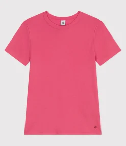 Petit Bateau Alle T-Shirts|Das Ikonische (Slim)*Damen-T-Shirt L'Iconique aus einfarbiger Baumwolle rosa PEONIA