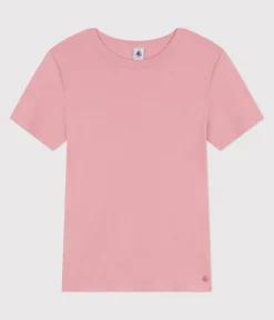 Petit Bateau Alle T-Shirts|Das Ikonische (Slim)*Damen-T-Shirt L'Iconique aus einfarbiger Baumwolle rosa CHARME