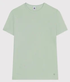 Petit Bateau Alle T-Shirts|Das Ikonische (Slim)*Damen-T-Shirt L’ICONIQUE aus Baumwolle mit Mäusezähnchen grün HERBIER