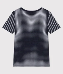 Petit Bateau Alle T-Shirts|Das Ikonische (Slim)*Damen-T-Shirt L'Iconique aus Baumwolle mit Streifen blau SMOKING/weiss MARSHMALLOW