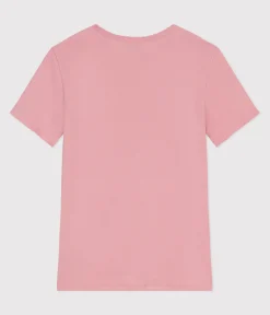 Petit Bateau Alle T-Shirts|Das Ikonische (Slim)*Damen-T-Shirt L’ICONIQUE aus einfarbiger Baumwolle mit Pikotkante rosa CHARME