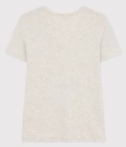 Petit Bateau Alle T-Shirts|Das Ikonische (Slim)*Damen-T-Shirt L'Iconique mit V-Ausschnitt aus Baumwolle, unifarben grau BELUGA CHINE