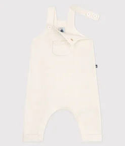Petit Bateau Sets, Overalls & Latzhosen|Newborn*Einfarbige Baby-Latzhose aus Woll- und Baumwollstrick weiss MARSHMALLOW