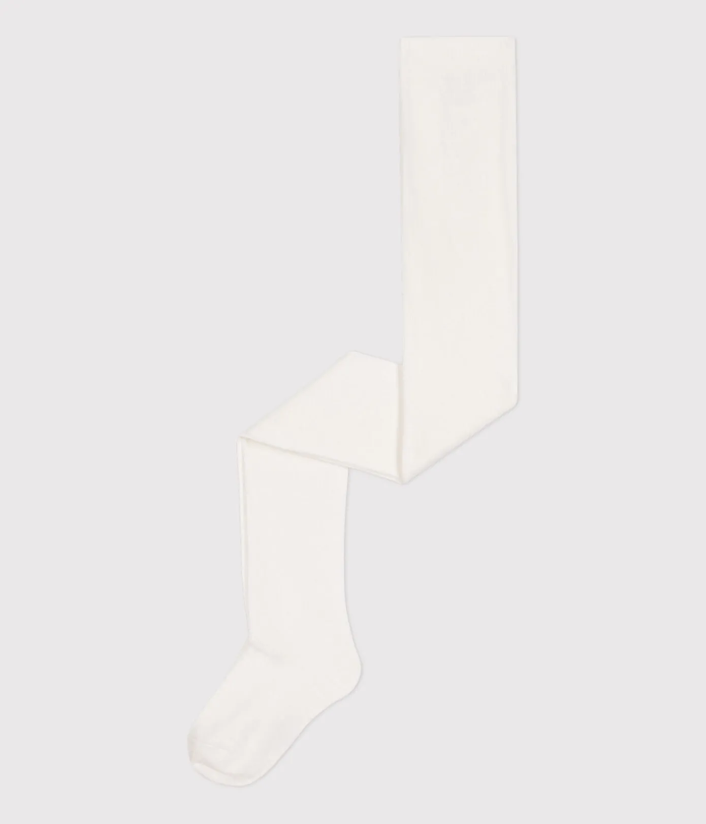 Petit Bateau Socken, Strumpfhosen*Einfarbige Kinder-Strumpfhose aus Baumwolljersey weiss MARSHMALLOW