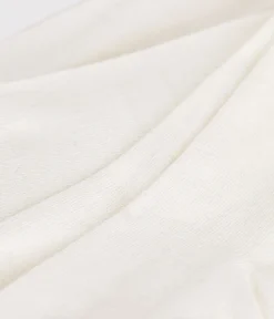 Petit Bateau Socken, Strumpfhosen*Einfarbige Kinder-Strumpfhose aus Baumwolljersey weiss MARSHMALLOW