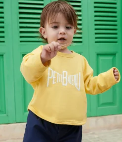 Petit Bateau Pullover, Cardigans*Einfarbiges Baby-Sweatshirt aus Baumwolle gelb ORGE