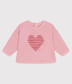 Petit Bateau Pullover, Cardigans*Einfarbiges Baby-Sweatshirt aus Baumwolle rosa CHARME