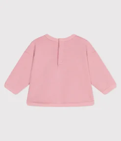 Petit Bateau Pullover, Cardigans*Einfarbiges Baby-Sweatshirt aus Baumwolle rosa CHARME