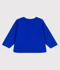 Petit Bateau Pullover, Cardigans*Einfarbiges Baby-Sweatshirt aus Baumwolle blau PERSE