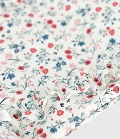 Petit Bateau Bademode, Uv-Kleidung*Einteiliger Baby-Badeanzug mit Rüschen und Blumenmuster weiss MARSHMALLOW/weiss MULTICO