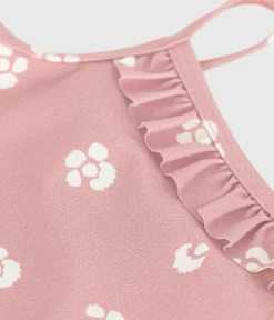 Petit Bateau Bademode, Uv-Kleidung*Einteiliger Baby-Badeanzug mit Rüschen und Blumenmuster rosa CHARME/weiss MARSHMALLOW