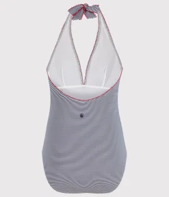 Petit Bateau Bademode*Einteiliger Damen-Badeanzug mit Streifen blau MEDIEVAL/weiss MARSHMALLOW