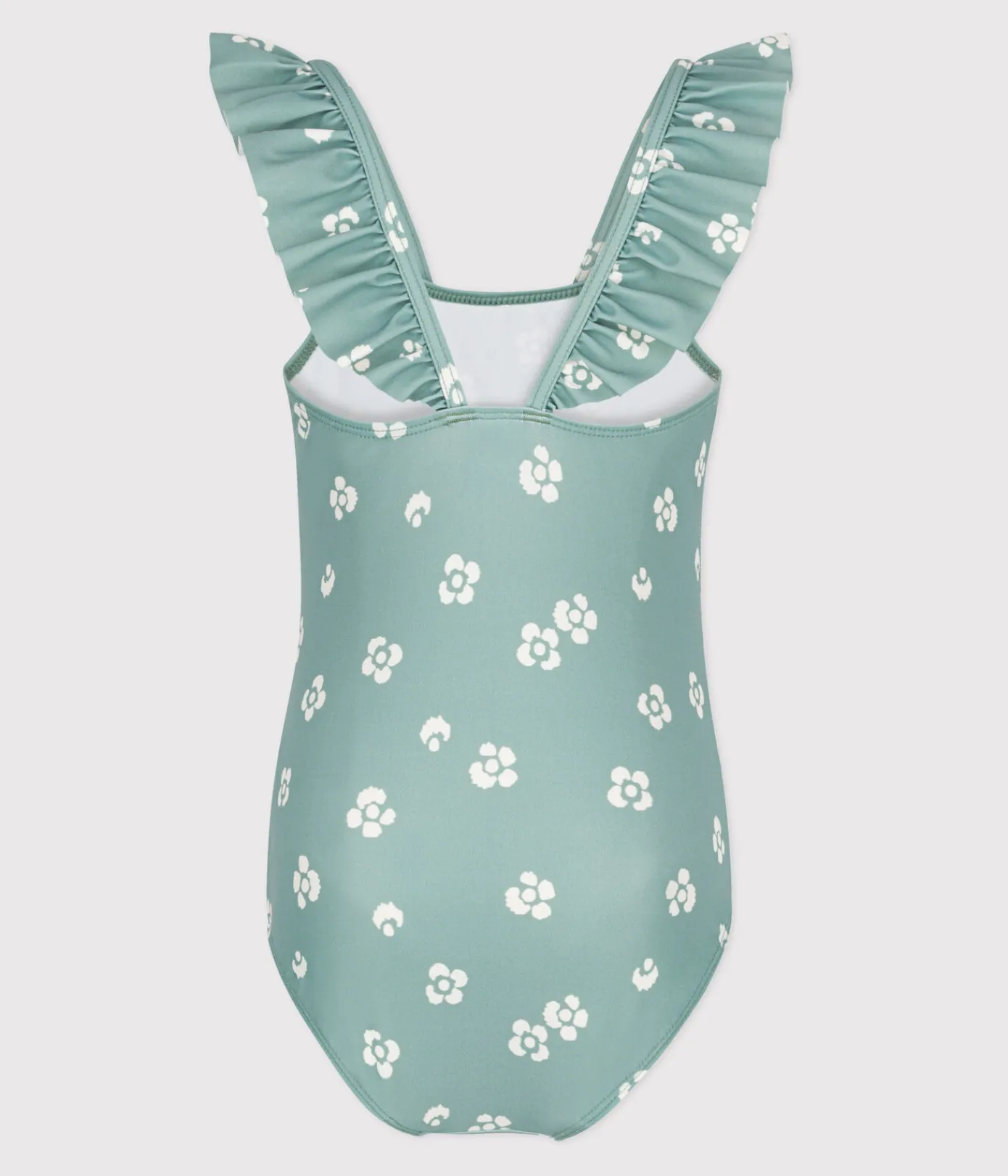 Petit Bateau Bademode, Uv-Kleidung*Einteiliger Kinder-Badeanzug mit Blumenmotiv blau PAUL/weiss MARSHMALLOW