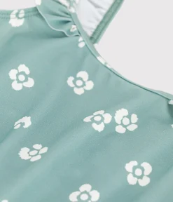 Petit Bateau Bademode, Uv-Kleidung*Einteiliger Kinder-Badeanzug mit Blumenmotiv blau PAUL/weiss MARSHMALLOW