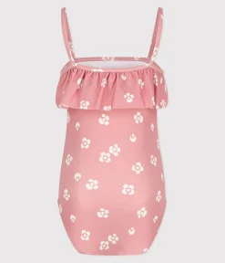 Petit Bateau Bademode, Uv-Kleidung*Einteiliger Kinder-Badeanzug mit Blumenmotiv rosa CHARME/weiss MARSHMALLOW