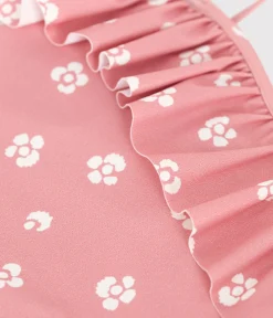 Petit Bateau Bademode, Uv-Kleidung*Einteiliger Kinder-Badeanzug mit Blumenmotiv rosa CHARME/weiss MARSHMALLOW