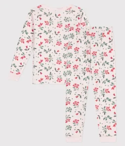 Petit Bateau Schlafanzüge, Nachthemden*Eng anliegender Kinder-Pyjama aus Baumwolle mit Blumenmuster rosa FLEUR/weiss MULTICO
