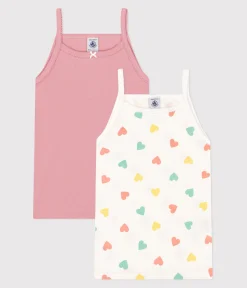 Petit Bateau Unterhemden, Tanktops|T-Shirts, Tops, Oberteile*2er-Pack Kinder-Tanktops aus Baumwolle mit Herzen variante 1