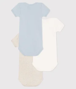 Petit Bateau Bodys*3er-Set aus einfarbigen, kurzärmeligen Bodys aus Baumwolle für Babys variante 1