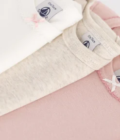 Petit Bateau Bodys*3er-Set aus einfarbigen, kurzärmeligen Bodys aus Baumwolle für Babys variante 1