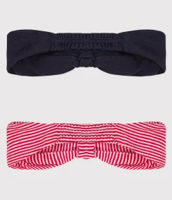Petit Bateau Accessoires, Sonnenhüte, Caps*2er-Set Baby-Haarbänder aus Baumwolle variante 1