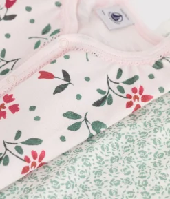 Petit Bateau Schlafanzüge, Strampler|Sets, Overalls & Latzhosen*2er-Set Baby-Kurzoverall aus Baumwolle mit Blumenmotiv variante 1