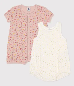 Petit Bateau Schlafanzüge, Strampler|Sets, Overalls & Latzhosen*2er-Set Baby-Kurzoveralls aus Baumwolle variante 1