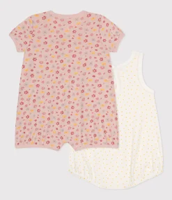 Petit Bateau Schlafanzüge, Strampler|Sets, Overalls & Latzhosen*2er-Set Baby-Kurzoveralls aus Baumwolle variante 1