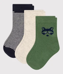 Petit Bateau Socken, Schühchen*3er-Set Baby-Socken aus Baumwolle mit Waschbären variante 1