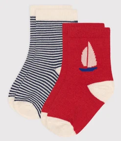 Petit Bateau Socken, Schühchen*2er-Set Baby-Socken aus Baumwolle mit Streifen variante 1