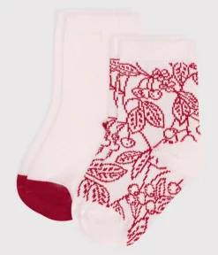 Petit Bateau Socken, Schühchen*2er-Set Baby-Socken aus geblümter Baumwolle für Mädchen variante 1