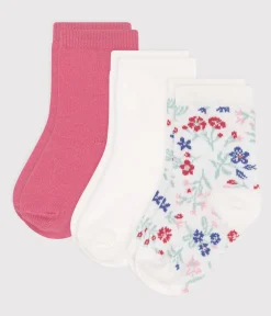 Petit Bateau Socken, Schühchen*3er-Set Baby-Socken aus geblümter Baumwolle für Mädchen variante 1