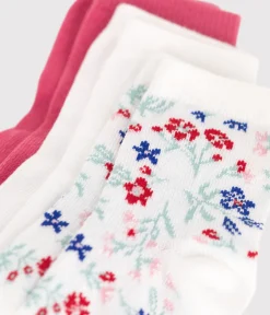 Petit Bateau Socken, Schühchen*3er-Set Baby-Socken aus geblümter Baumwolle für Mädchen variante 1