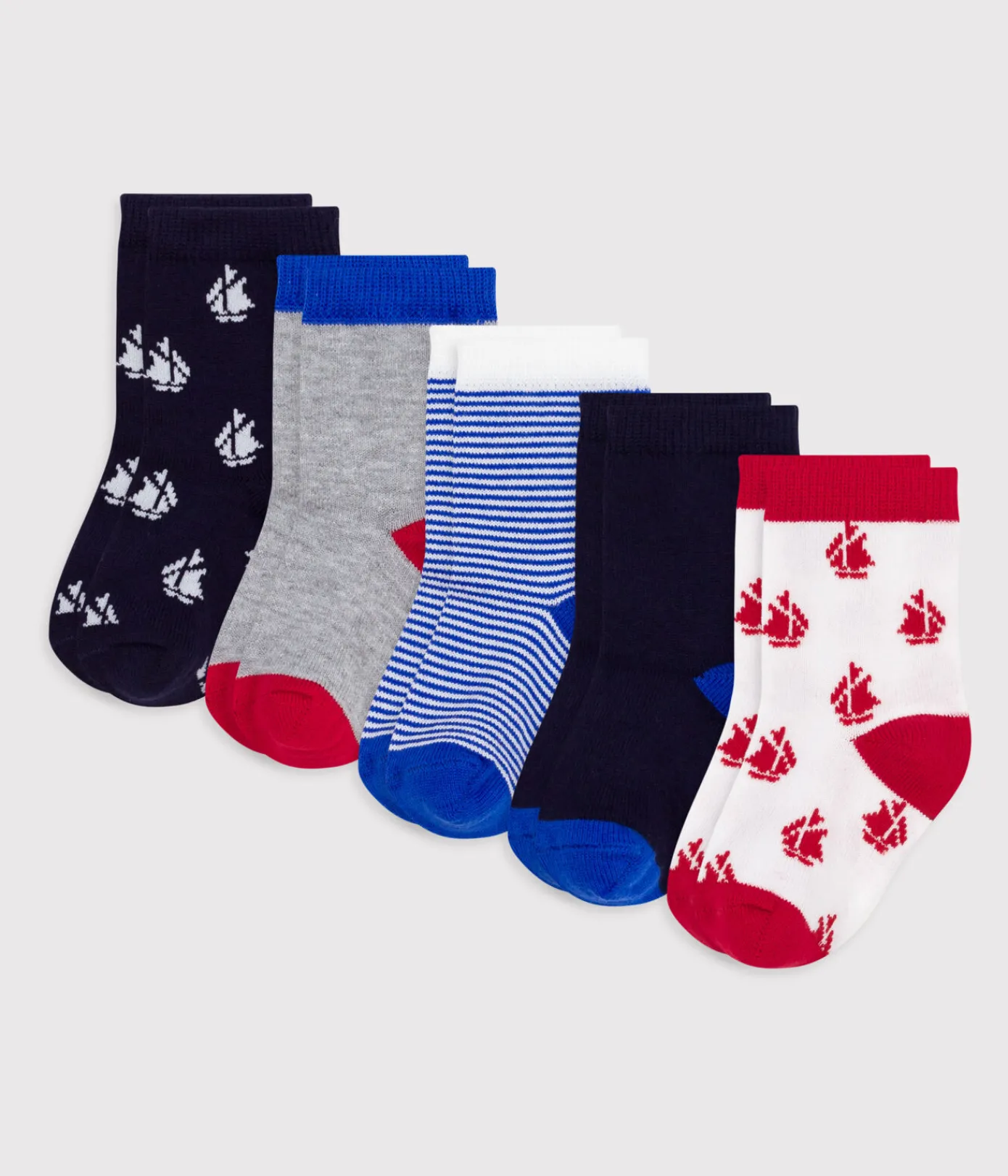 Petit Bateau Socken, Schühchen*5er-Set Baby-Socken mit Schiffmotiv variante 1