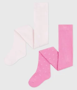 Petit Bateau Socken, Schühchen*2er-Set Baby-Strumpfhosen aus Baumwolljersey BOUDOIR/ FLEUR