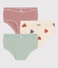 Petit Bateau Unterhosen, Shortys*3er-Set Baumwollslips für Kinder, mit Herzmotiv und hohem Taillenbund variante 1