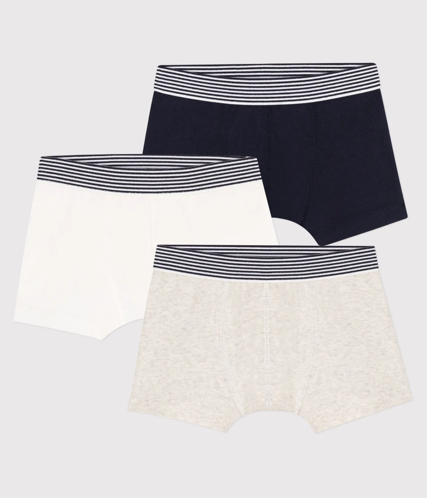 Petit Bateau Unterhosen, Boxershorts*3er-Set einfarbige Boxershorts aus Baumwolle für kleine Jungen variante 1
