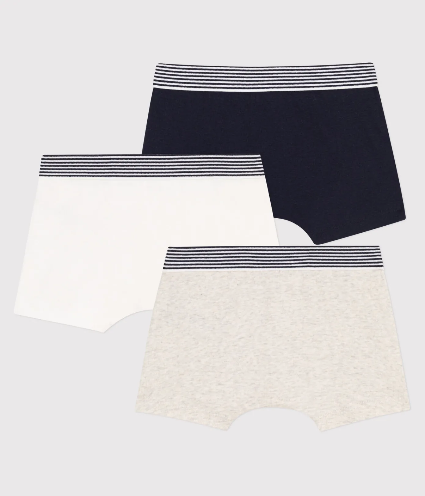 Petit Bateau Unterhosen, Boxershorts*3er-Set einfarbige Boxershorts aus Baumwolle für kleine Jungen variante 1
