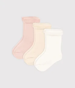Petit Bateau Socken, Schühchen|Newborn*3er-Set einfarbiger Baby-Stricksocken variante 1