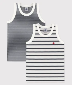 Petit Bateau Unterhemden, Tanktops|T-Shirts, Poloshirts, Hemden*2er-Set gestreifte Unterhemden für Jungen variante 1