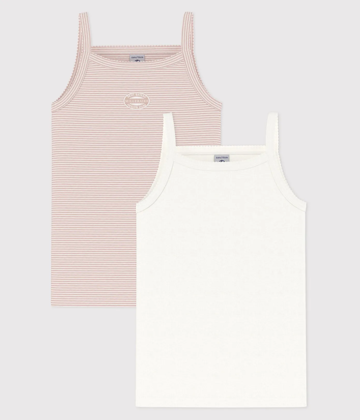 Petit Bateau Unterhemden, Tanktops|T-Shirts, Tops, Oberteile*2er-Set Kinder Spaghetti-Tops aus Baumwolle variante 1