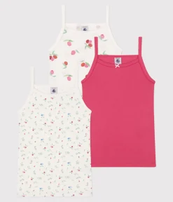 Petit Bateau Unterhemden, Tanktops|T-Shirts, Tops, Oberteile*3er-Set Kinder Unterhemden mit schmalen Trägern aus Baumwolle Frucht-Motiv variante 1