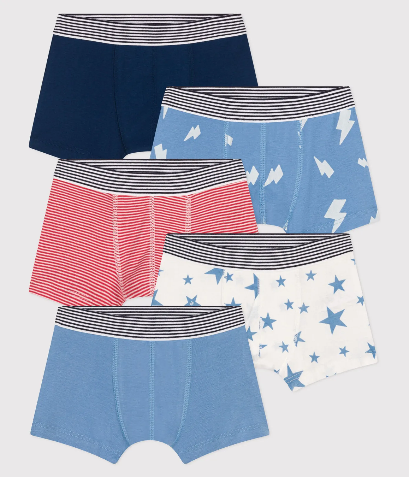 Petit Bateau Unterhosen, Boxershorts*5er-Set Kinder-Boxershorts aus bedruckter Baumwolle variante 1