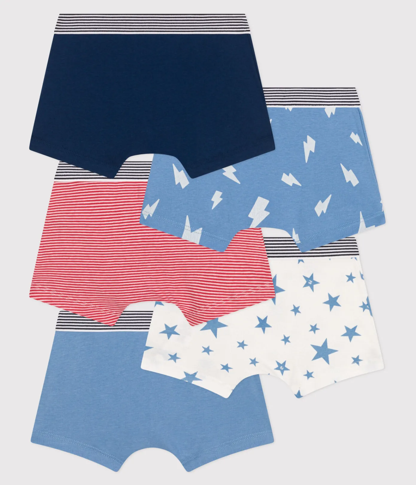 Petit Bateau Unterhosen, Boxershorts*5er-Set Kinder-Boxershorts aus bedruckter Baumwolle variante 1