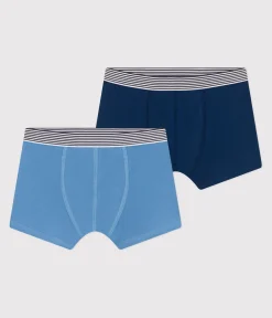 Petit Bateau Herren|Unterhosen, Boxershorts*2er-Set Kinder-Boxershorts aus einfarbiger Baumwolle mit Elastan variante 1