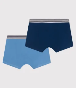 Petit Bateau Herren|Unterhosen, Boxershorts*2er-Set Kinder-Boxershorts aus einfarbiger Baumwolle mit Elastan variante 1