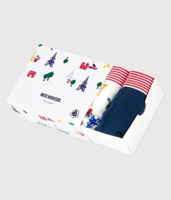 Petit Bateau Unterhosen, Boxershorts*3er-Set Kinder-Boxershorts aus Baumwolle mit Paris-Motiv variante 1