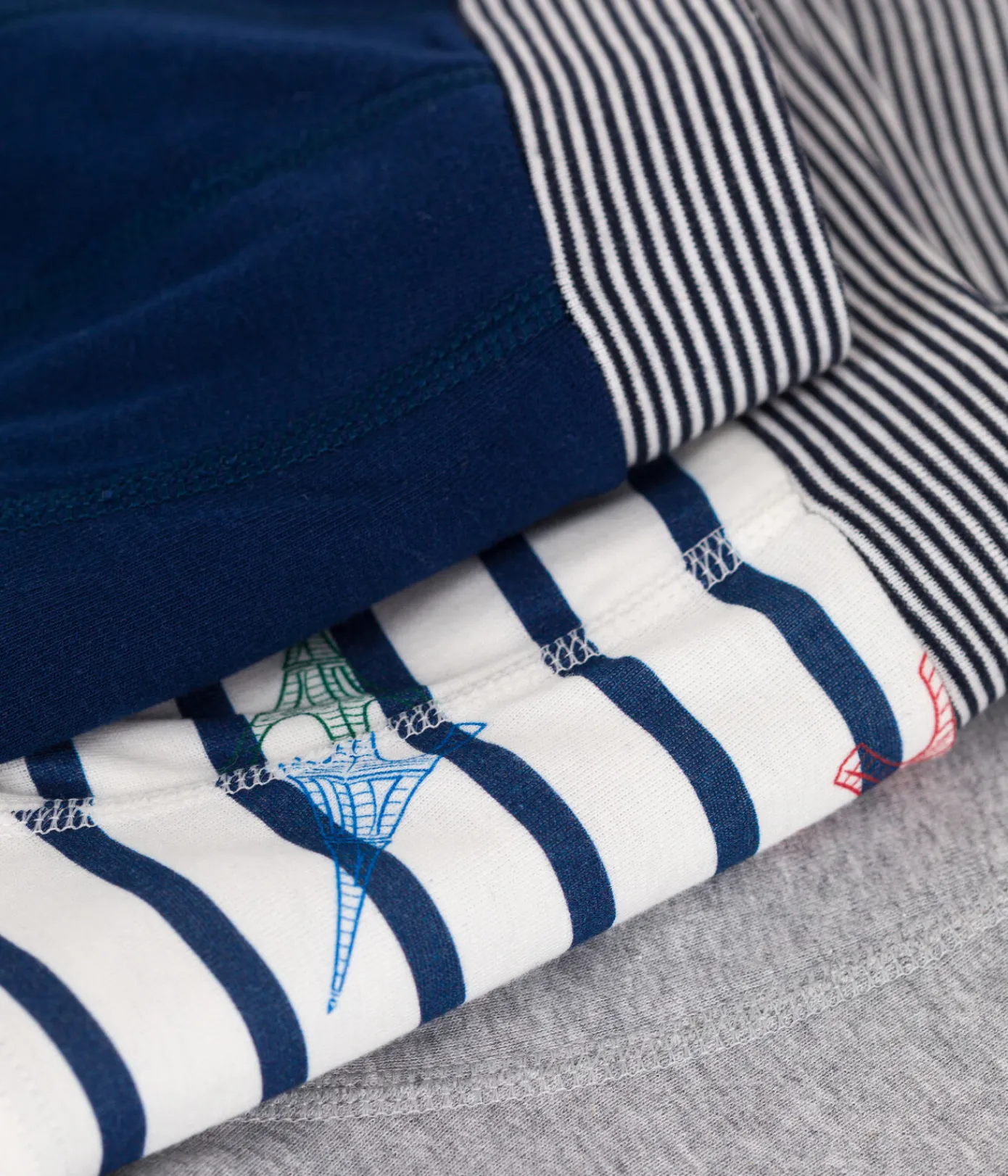 Petit Bateau Unterhosen, Boxershorts*3er-Set Kinder-Boxershorts aus Baumwolle mit überzogenem Bund Paris-Motiv variante 1
