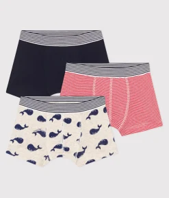 Petit Bateau Unterhosen, Boxershorts*3er-Set Kinder-Boxershorts aus Baumwolle mit Wal-Motiv variante 1
